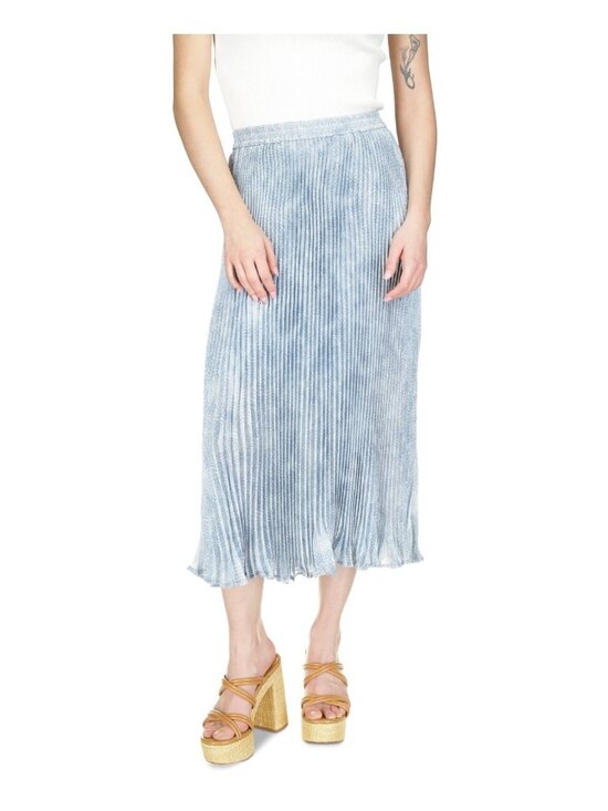 Michael Kors Dresses & Skirts - Michael Kors Women elegant Tonal-Print Pleated Midi Skirt Blue Size L MSRP $175